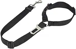 Pet Supplies – Cinto de segurança de carro preto premium para cães pequenos com design de fivela no peito