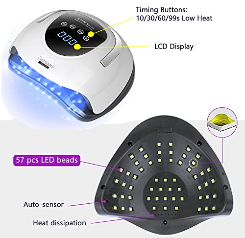 Uv Led Lamp For Gel Polish 220W Fast Nail Polish Professional Dryer Nail Curing Light 57 Lamp Beads Auto Sensor For Fingernail & Toenail #TOP2