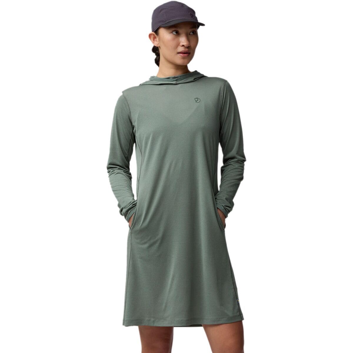 FJALLRAVEN 14300012-614 Abisko Sun-hoodie Dress W Sweatshirt Women's Patina Green Size M