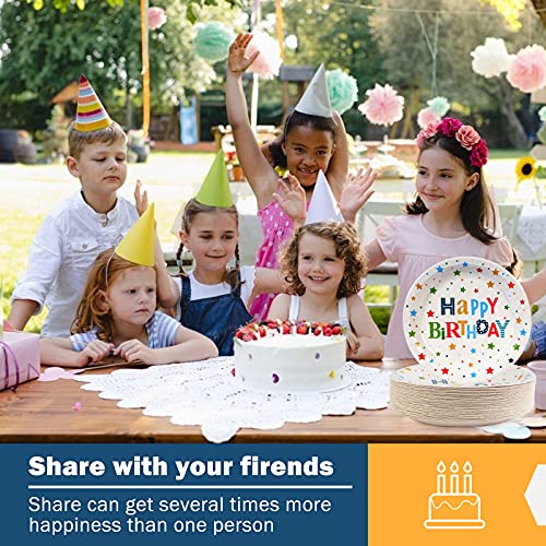 Cenlbj Happy Birthday Party Plates, 9Inch-50Pcs, Birthday Party Paper Plates, For Birthday Party Decorations #TOP6