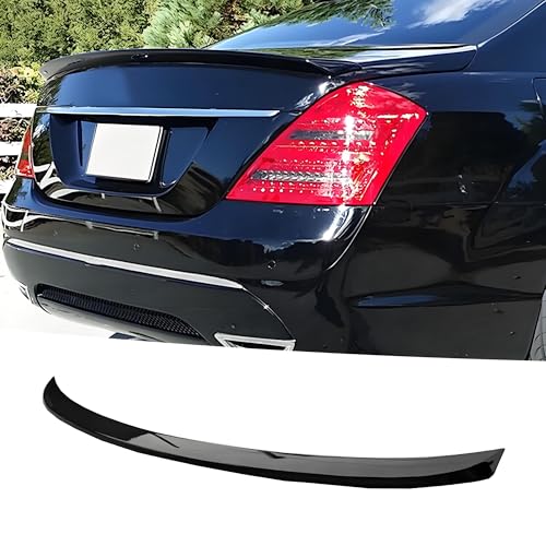 NEESPOC Rear Trunk Spoiler Wing Fit for Mercedes-Benz S-Class W221 2007-2013 S350/ S400/ S550/ S600/ S63 AMG Sport Style Gloss Black Decklid Lip Exterior Accessories