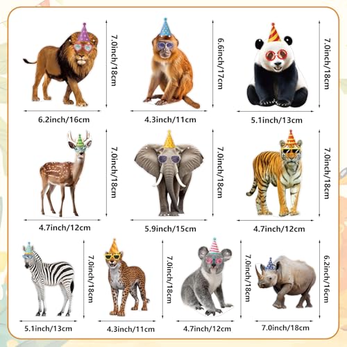 Image of Party Animal Birthday Banner Decorations Wild Animal Birthday Party Banner Sign for Kids Jungle Animals Theme Decorations Zoo Themed Decoration Supplies
