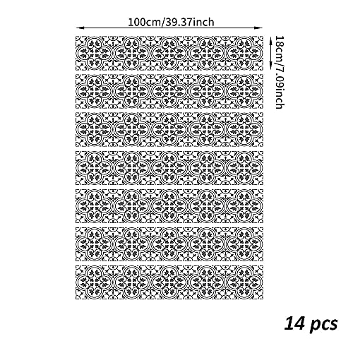 Funlife 14 Strips Stair Risers Stickers, Peel And Stick Vinyl Staircase Sticker Decals Decor For Stair Steps, 39.37"X7.09", Clover #TOP2