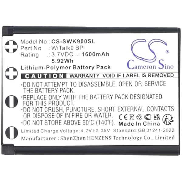 Аккумулятор TECHTEK 1600mAh совместим с Saramonic 11601 WiTalk9 Intercom Headset WiTalk9 SMH заменяет BP