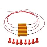 4PCS ARTR 50W 6ohm Load Resistors With Extra Long Wire 17.7 Inch- Fix LED Bulb Fast Hyper Flash Turn Signal Blink Error Code