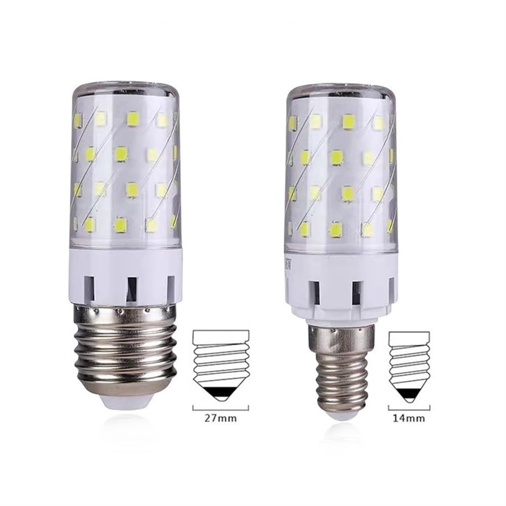 XYAL Lampadine, Confezione da 20, Lampada a mais LED AC220V 12W/16W E27/E14 Lampadina a vite Led Tricolore Luce calda for uso domestico Luce variabile(Warm White-12W,E27)