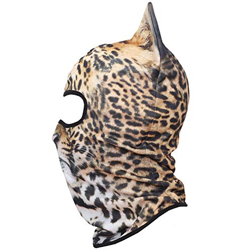 Image of WTACTFUL 3D Animal Ears Balaclava, Breathable Face Mask for Halloween