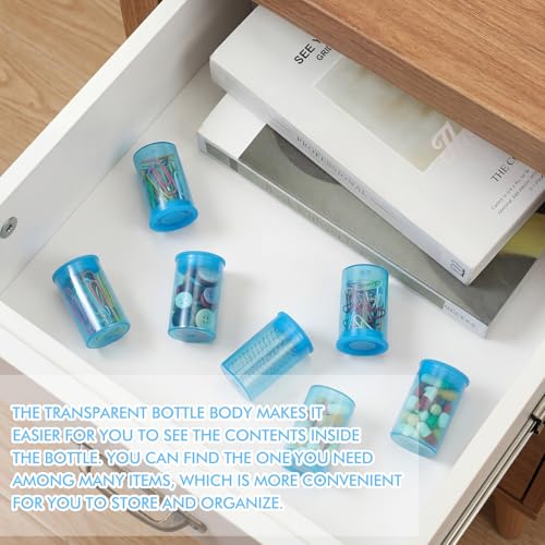 Image of Jovitec 100 Pcs Plastic Film Canister Holder 35 mm Empty Camera Reel Containers Storage Containers Case with Lids for Small Accessories Fish Hook Film Beads(Blue)