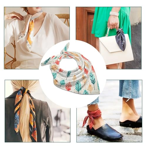 Bandana Silk Feeling Scarf for Women Men,Multi-Purpose Black Leopard Print Square Head Bandanas,Hair Neck Scarfs4