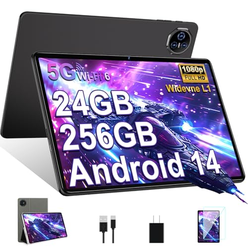 Biegedy Tablet 11 Pulgadas Android 14, 24GB RAM+256GB ROM/1TB TF, Tablet Pantalla Táctil, Widevine...