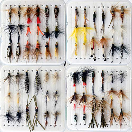 Fly Fishing Flies kit with Fly Box/Nymphs/Dry Fly,Wet Fly/Streamers/Realistic Flies - Thumbnail 7