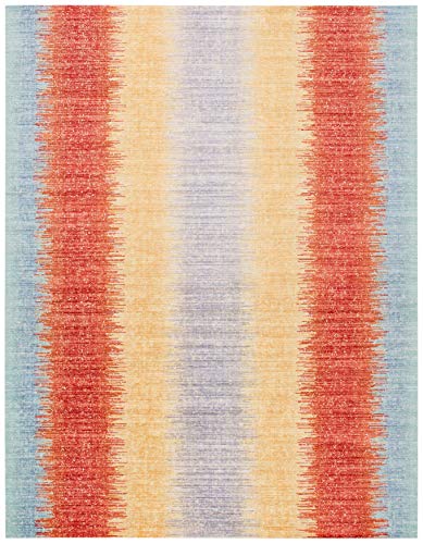 SAFAVIEH Windsor Collection Area Rug - 8' x 10', Yellow & Purple, Shabby Chic Boho Distressed Design, Non-Shedding & Easy Care, Ideal for High Traffic Areas in Living Room, Bedroom (WDS304C)