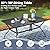 SUNSHINE VALLEY 7 Piece Patio Dining Set for 6, Rectangular Metal Table with Umbrella Hole, 6 Brown Dining Chairs, Outdoor Table and Chairs Set for Lawn Backyard and Deck