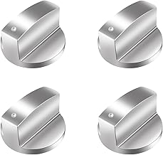 4 Pieces Universal Gas Cooker Knobs for Ovens, Kitchens and Gas Stoves, Silver
