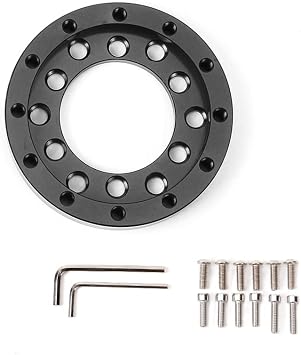 RASTP 70MM Aluminum Steering Wheel Adapter Plate, Racing Car Gaming Steering Wheel Adapter for Logitech G25 G27-Black