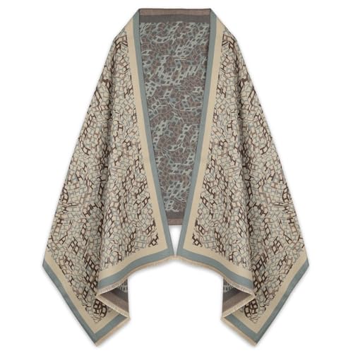 EXTREE Scarfs for Women Pashmina Silky Shawl Wrap for Evening Dressing Blanket Open Front Poncho Cape Afj-grey