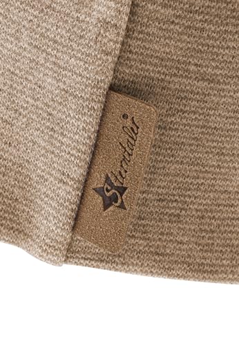 Sterntaler Beanie aus Mischgewebe in Melange Optik - Zeitlose Unisex Mütze mit feinen Streifen - warm, weich und bequem - rost, Größe 51
