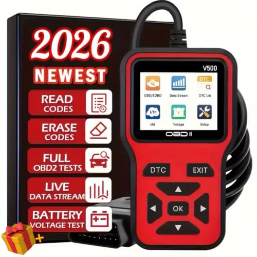 OBD2 V500 Diagnostic Scanner, Check Engine Light Code Scanner Tool with Reset, DTC, Data Stream, I/M Readiness, Car & Truck Scan Tool for All Vehicles Since 1996