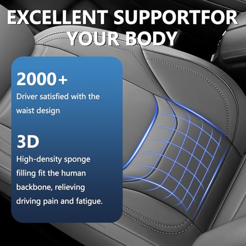 Toyota Tacoma Seat Covers 2016-2023,Truck Seat Covers for Tacoma 2016 2017 2018 2019 2020 2021 2022 2023 Double & Crew Cab SR SR5 TRD Sport TRD Off-Road TRD Pro (Grey, (2016-2023)Front pair) — view 3