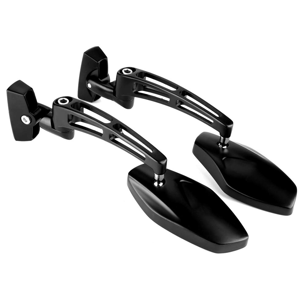Moto Rétroviseur de Guidon,2Pcs 7/8" 22mm Alliage d'Alu um Miroirs Latéraux Hawkeye Noir Réglable Modifié Moto Rétroviseurs Latéraux Pour 250500 ZX7 ZX9 ZX10 ZX10 ZX12