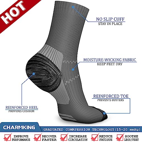 Image of Copper Compression Socks (3 Pairs), 15-20 mmhg is BEST Athletic & Medical for Men & Women, Running, Flight, Travel, Nurses - Boost Performance, Blood Circulation & Recovery