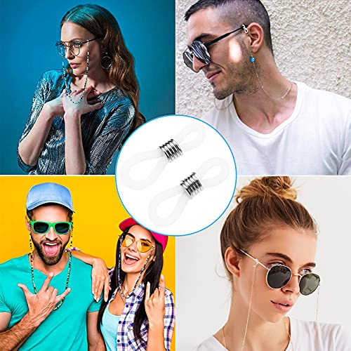 Inovat 100 Pcs Rubber Connectors Ends For Eye Glasses Holder Necklace Chain 21X6Mm Nickel Tone Transparent Color #TOP6