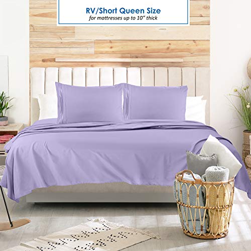 Image of Nestl Lavender Short Queen Sheets for RV, Hotel Luxury RV Queen Sheets Set, 6 Piece Fitted Bed Sheet Set and Pillowcases, Super Soft, Wrinkle-Free, and Breathable Camper Bedding