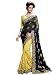 Shonaya Women's Embroidered Georgette Blue Half & Half Saree With Unstitched Blouse Piece