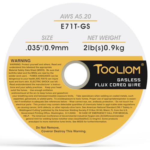 Image of TOOLIOM E71T-GS 0.035 inch Gasless Flux Core Welding Wire 2LB, 3PCS