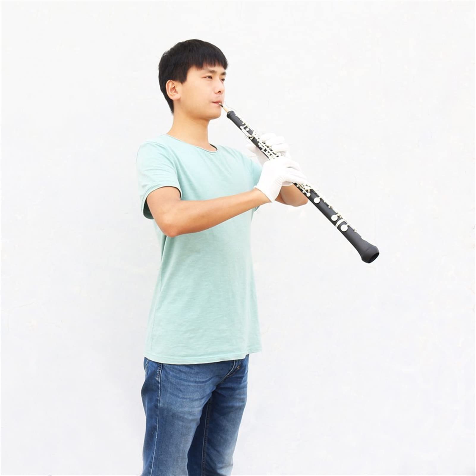 Strumento Oboe Professionale Oboe C Key Semi-Automatico Stile Bakelite Oboe Silver Plated Key Woodwind Strumento con Guanti da Custodia in Pelle Principiante di Oboe