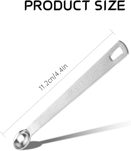 Miniatura 2 de 4 piezas 18 cucharadita (18 cucharadita  0.0 fl oz  0.625 cc) cuchara medidora individual, acero inoxidable, 18 cucharadita pequeña cuchara medidora