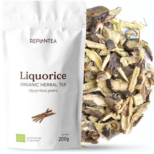 REPLANTEA Organic Liquorice Root 200g (100 Cups) | Crushed for Hot & Iced Tea | Caffeine Free