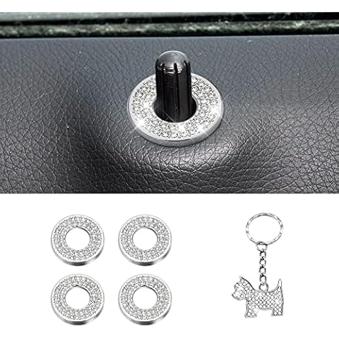 KORUIPEI for Mercedes Benz Accessories Bling Door Lock Pins Cover 4Pcs Fit for Mercedes-Benz E350 C300 GLC300 W204 W205 W213 X204 Accessories Cover