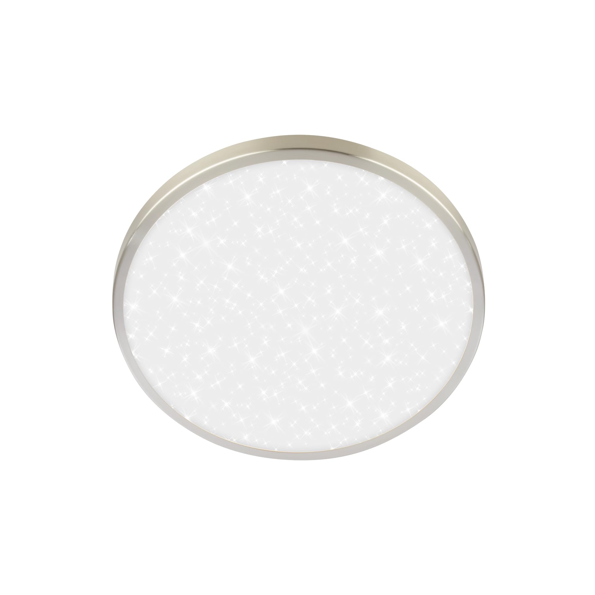 BRILONER - LED Ceiling Light with Decorative Cover, Neutral White Light, Starry Sky, LED Light, Ceiling Lights for Living Room, Ceiling Lights Bedroom, Ceiling Light Lounge, 24X6 cm, Brushed Nickel