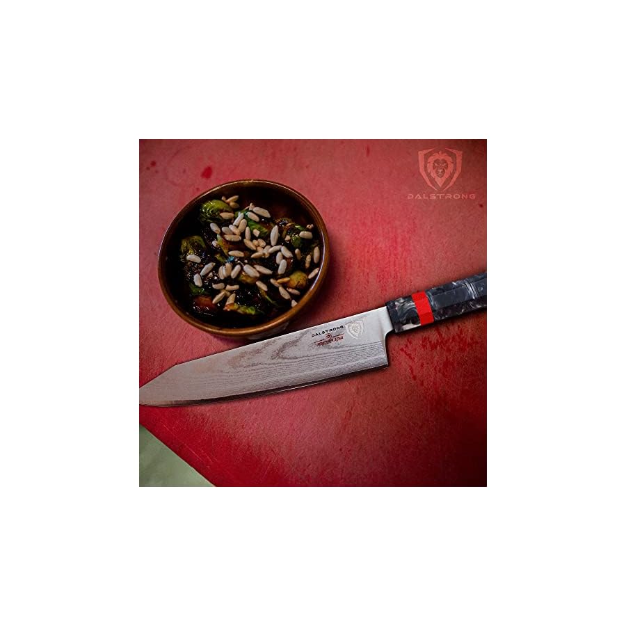 Dalstrong Chef Knife - 8 inch - Firestorm Alpha Series - Premium 10Cr15CoMoV High-Carbon Steel - Traditional Japanese Wa Stabilized Wood & Resin Handle - Kitchen Knife - Chef's Knife