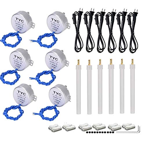 6PCS Cup turner motor Synchronous Synchron Motor Turntable Motor 50/60Hz AC100~127V 4W CCW/CW Direction with 6ft Power Cord Switch Plug For Cup Turner,Cuptisserie,Hand-Made or Motor (5-6RPM)