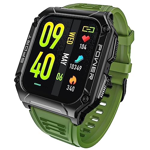 boAt Wave Armour 2 Smart Watch with 1.96″ HD Display,BT Calling, Coins, Rugged Design,100+Watch Faces,Compass Feature,Big Box Speakers, HR&SPO2 and Stress Monitoring,IP68(Forest Green)