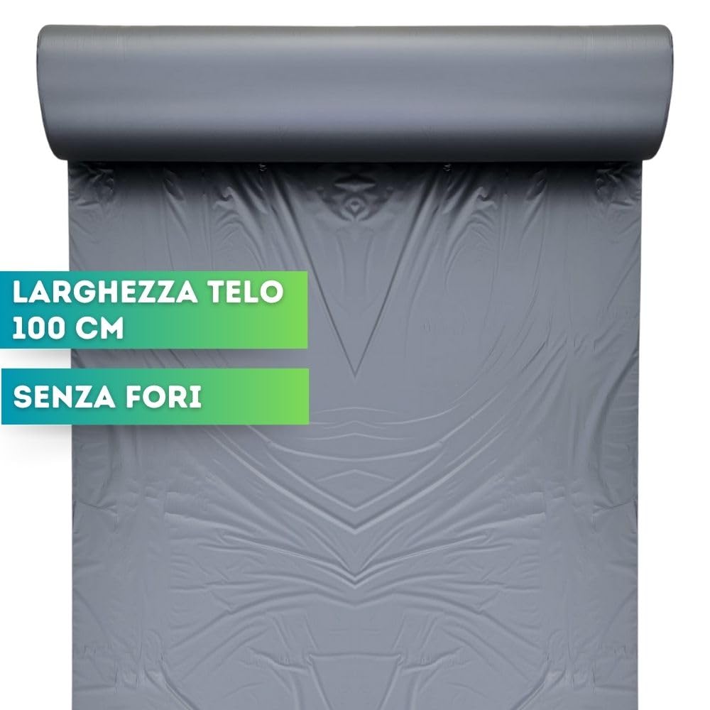 DI GIULIO SRL Telo Pacciamatura Biodegradabile Non Forato Larghezza 1 mt Lunghezza 1000 mt | Copertura Terreno Antierbacce Ecologico | Pacciamante compostabile per Orto e Giardino
