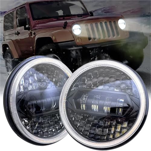 Phare LED 7 Pouces H4 DRL Rond Remède Éclairage Faible Benz-G G55 - 7