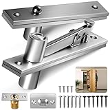 Door Pivot Hinges Heavy Duty Hinges for Max 200 lb Wood Doors ，Pivot Hinges for Hidden Door Bookcase,Secret Door,with Door Ball Catch Hardware (Type I)