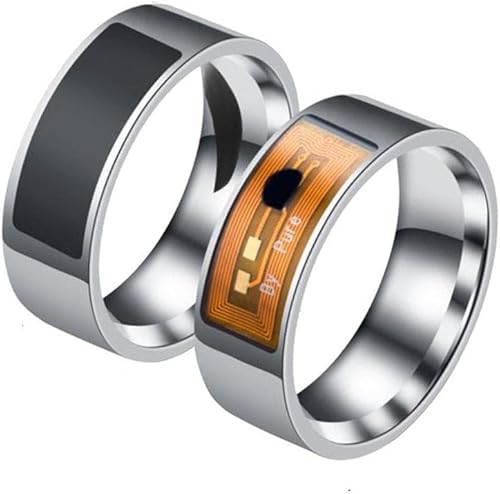 Miniatura 2 de Anillo inteligente de moda NFC para teléfono móvil, anillo inteligente de acero inoxidable de 0.315 in de ancho, anillo inteligente para parejas