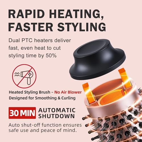 NONK 3-in-1 Interchangeable Curling Iron & Thermal Brush Set, 1.25鈥 1.5鈥 1.75鈥 Large Barre - image 8