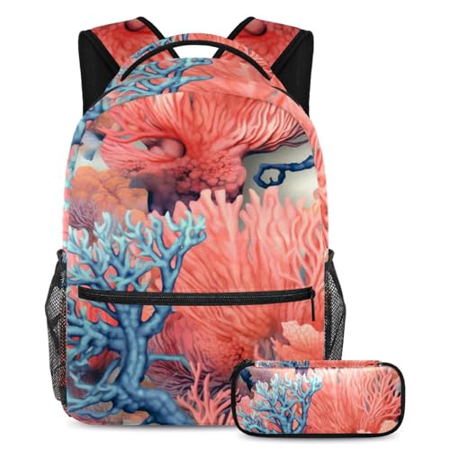 Sac à dos esthétique corail de mer profonde pour voyage