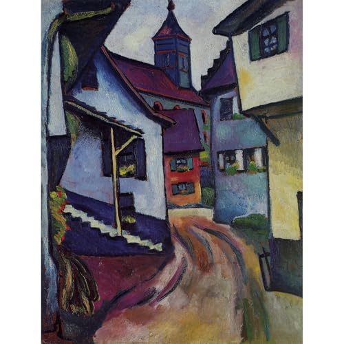 Impression giclée sur toile Rue avec une église à Kandern Macke d'art