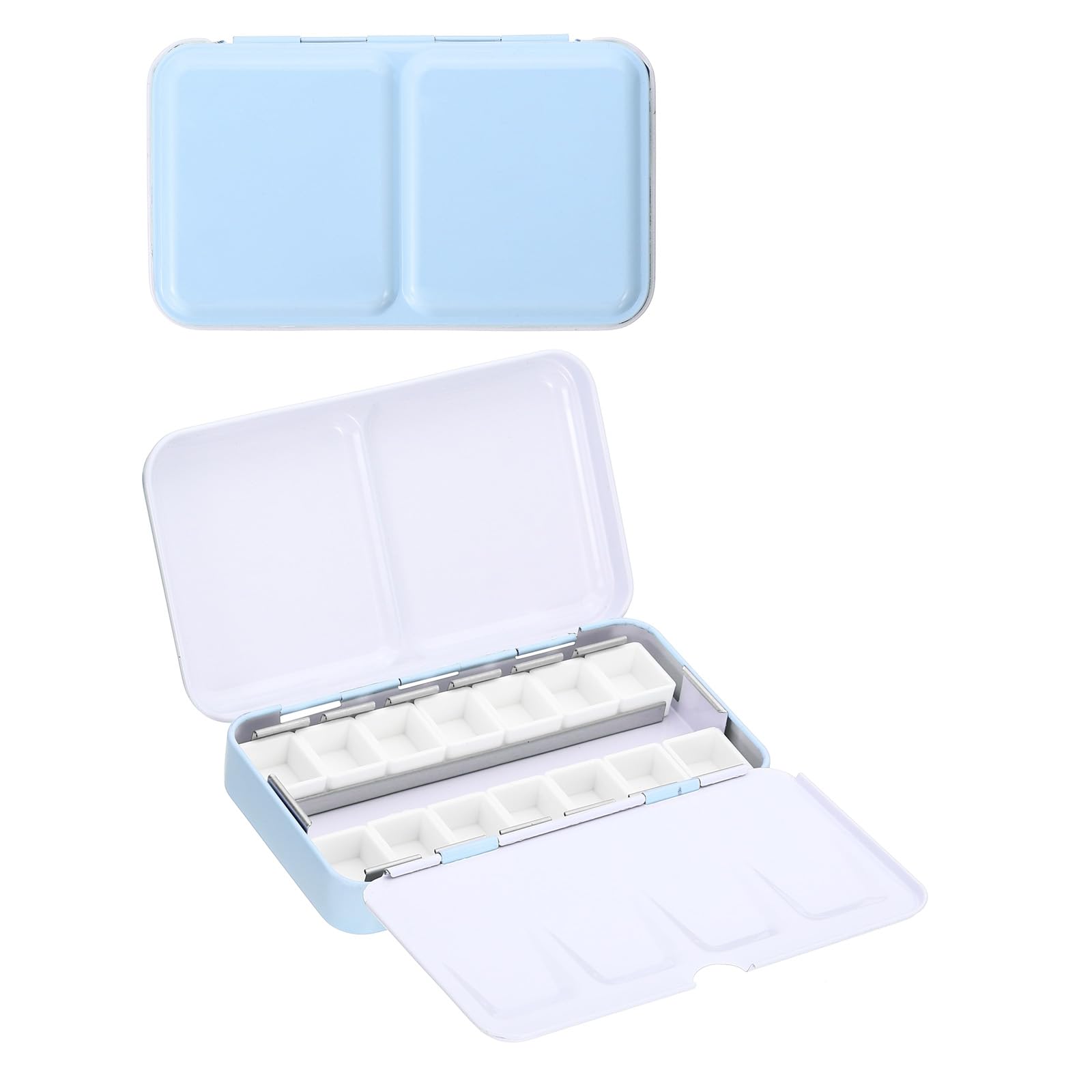 Caja de pintura para viajar con acuarelas y óleo gracias al estuche PATIKIL azul de 14 pastillas