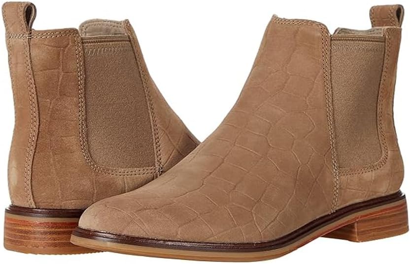 Clarks Women's Clarkdale Arlo Boot Tan Croc 6.5