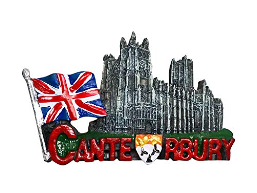 Cathédrale de Canterbury, Royaume-Uni 3D Aimant de Réfrigérateur en Résine Souvenir de Voyage Célèbre dans Le Monde Entier Cover