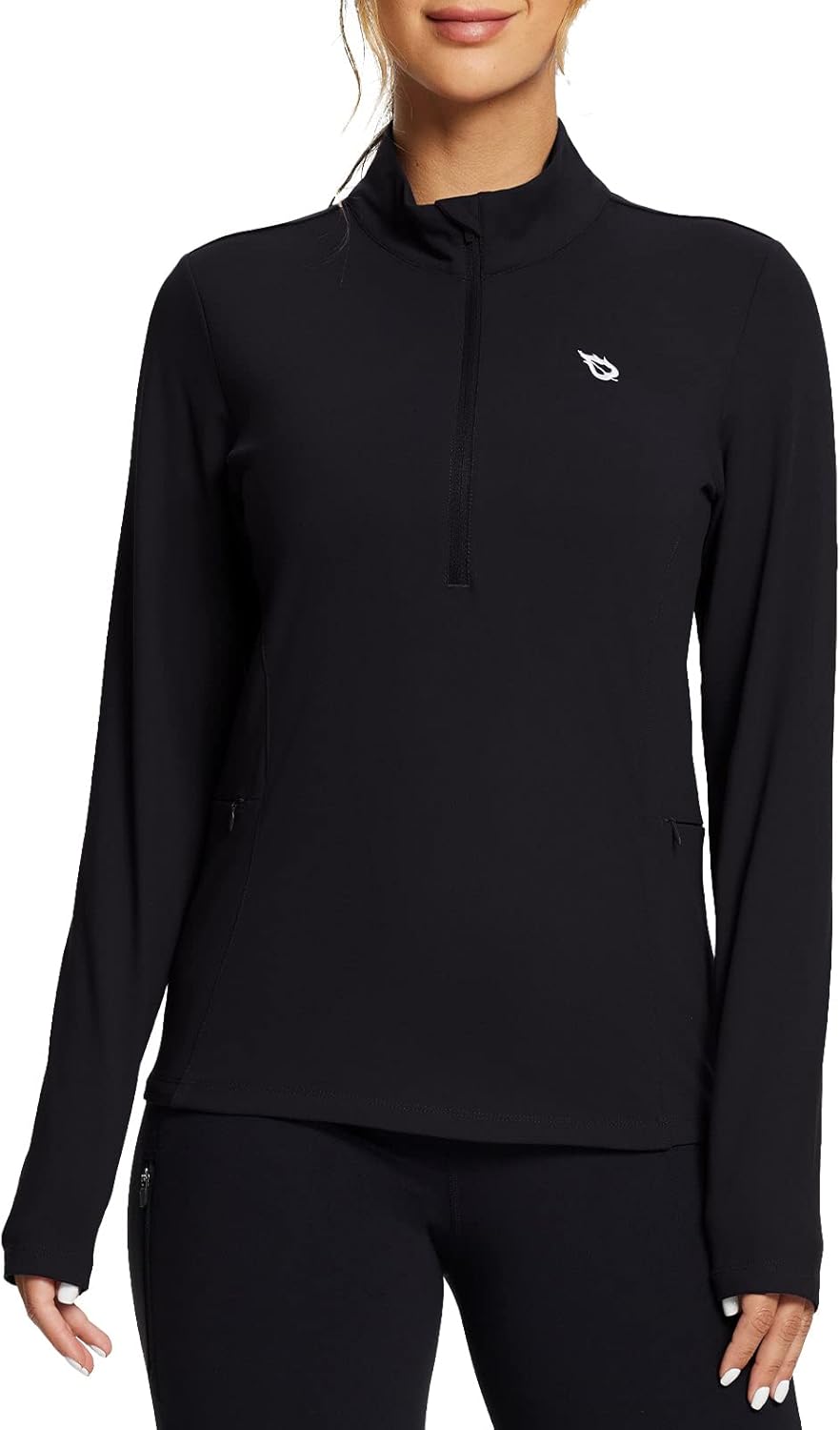 BALEAF Women's Fleece Equestrian Shirt Long Sleeve Running Jacket Pullover Half Zip Thermal Horse Riding Cold Weather Gear : Clothing, Shoes & Jewelry