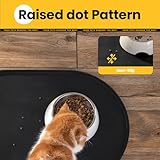 Conlun Napfunterlage Hund,1,2cm Hohe Ränder Futtermatte Katzen zur Vermeidung von Verschüttungen,BPA-Freie Silikonmatte mit Rand Gummi-Hundenapf Unterlage für Futter-und Wassernäpfe(Schwarz,48x30cm)HS