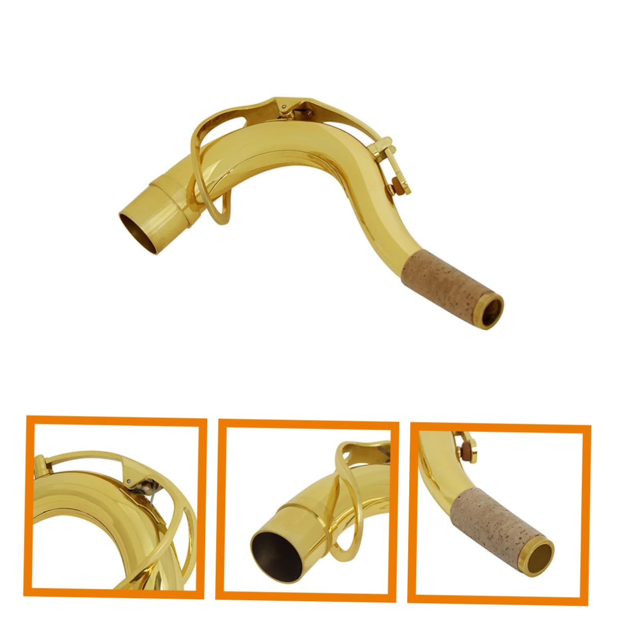 SECFOU Collo Suono per Tenore Argentato Ottone 27,5mm in Sassofono Proiezione Sughero Alta Durezza del Accessorio per Strumenti Musicali